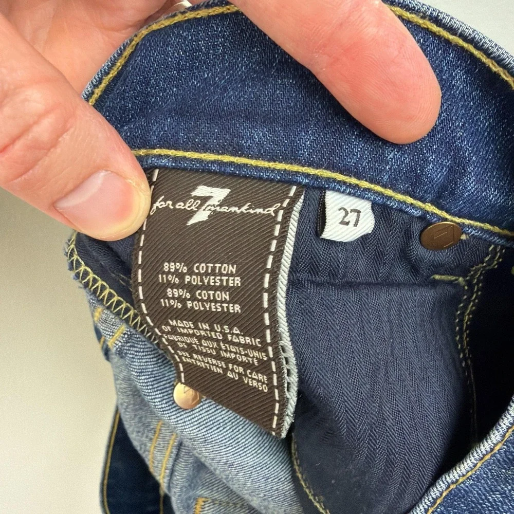 7 For All Mankind The Skinny Jeans Womens 27 Medium Wash Blue Slim Denim USA‎
